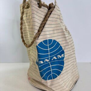 Vintage Pan Am airline vinyl drawstring duffle bag